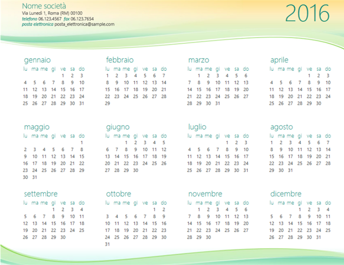 Calendari per piccole imprese (qualsiasi anno) Calendari per piccole imprese (qualsiasi anno)