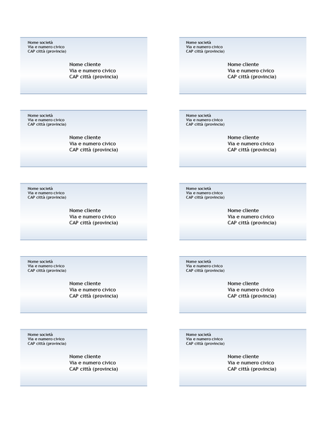 Etichette di spedizione (schema Sfumatura di blu, 10 per pagina) Etichette di spedizione (schema Sfumatura di blu, 10 per pagina)