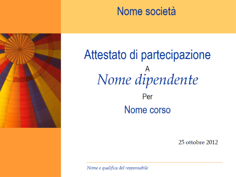 ATTESTATI DI PARTECIPAZIONE DA SCARICA