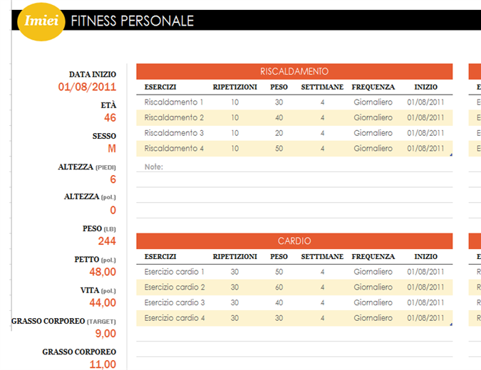 Programma fitness Programma fitness