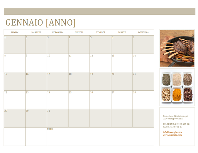 Calendario fotografico (lun) Calendario fotografico (lun)