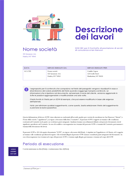 Statement of Work (Schema rosso) Statement of Work (Schema rosso)
