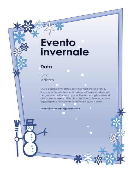 Volantino per evento in tema invernale Volantino per evento in tema invernale