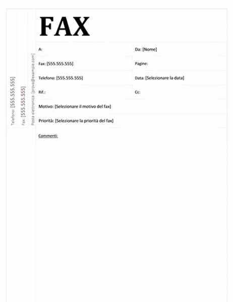 frontespizio fax da scarica