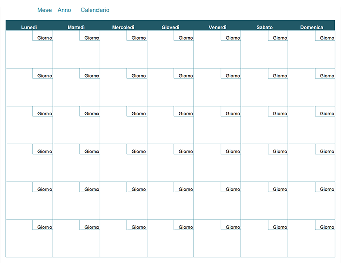 planning mensile da scaricare