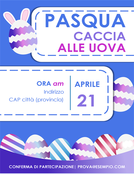 Volantino blu per la caccia all’uovo di Pasqua Volantino blu per la caccia all’uovo di Pasqua