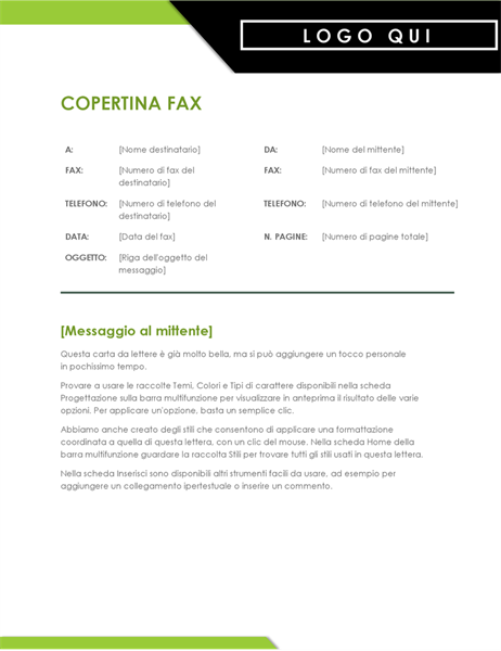 Copertina fax logo in grassetto Copertina fax logo in grassetto