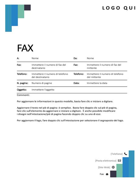 frontespizio fax da scarica