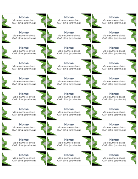 Etichette con triangoli (30 per pagina) Etichette con triangoli (30 per pagina)