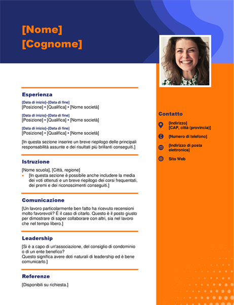 Curriculum con foto ritratto Curriculum con foto ritratto
