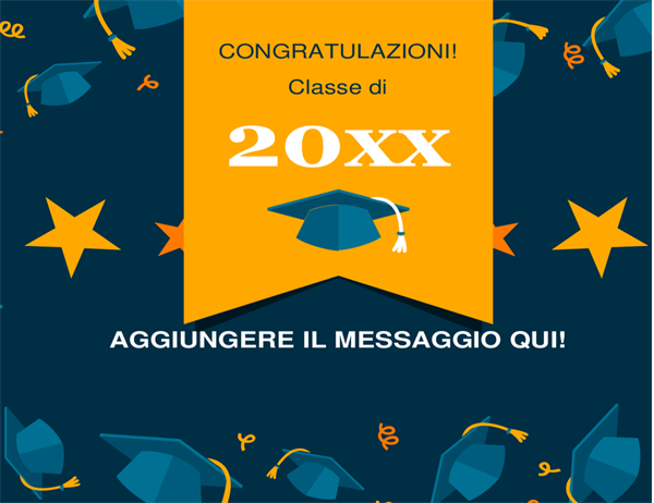 Biglietto per laurea con lancio di cappelli Biglietto per laurea con lancio di cappelli