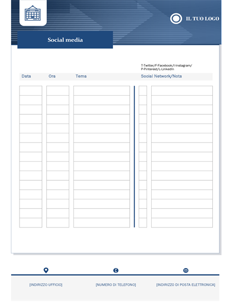 Calendario per contenuti per piccole imprese Calendario per contenuti per piccole imprese