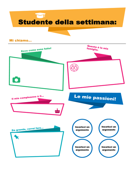 Poster Studente della settimana Poster Studente della settimana