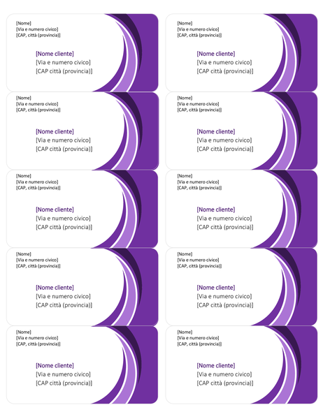 Etichette di spedizione viola (10 per pagina) Etichette di spedizione viola (10 per pagina)