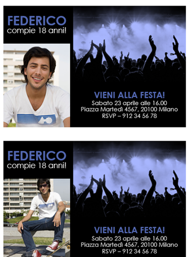 Inviti Per Festa Blu Su Nero
