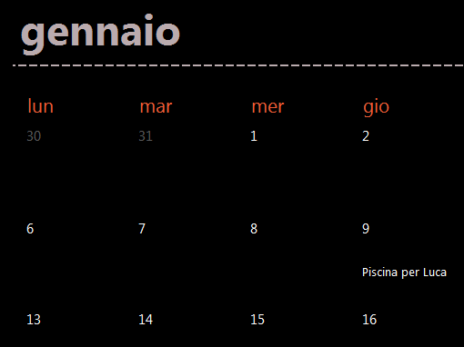 Schede calendario perpetuo (nero) Schede calendario perpetuo (nero)