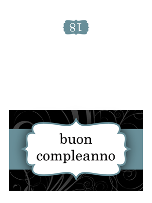 Biglietto di compleanno (schema con nastro blu, pieghevole) Biglietto di compleanno (schema con nastro blu, pieghevole)
