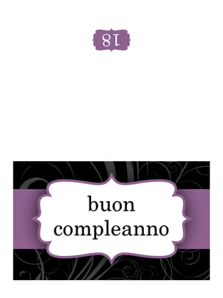 Biglietto di compleanno (design con nastro viola, pieghevole) Biglietto di compleanno (design con nastro viola, pieghevole)