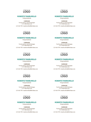 Biglietti da visita, layout orizzontale con logo (10 per pagina) Biglietti da visita, layout orizzontale con logo (10 per pagina)
