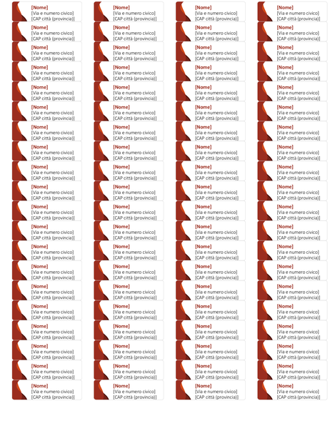 Etichette di indirizzo (80 per pagina) Etichette di indirizzo (80 per pagina)