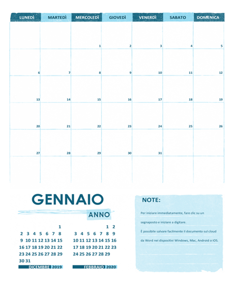 Calendario accademico L-DS (qualsiasi anno)