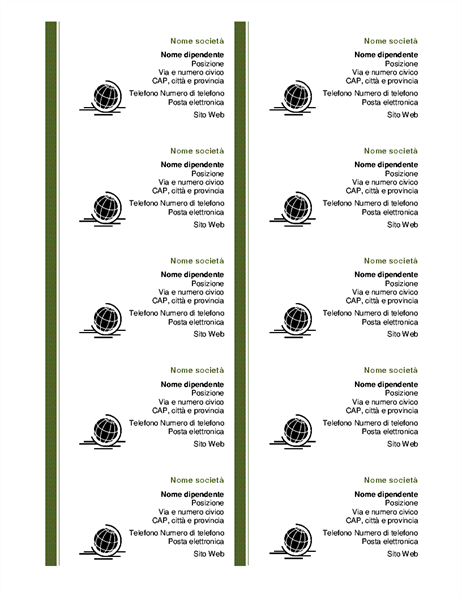 Biglietti da visita - 10 per pagina Biglietti da visita - 10 per pagina