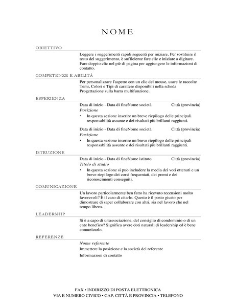 Curriculum responsabile vendite (elegante) Curriculum responsabile vendite (elegante)