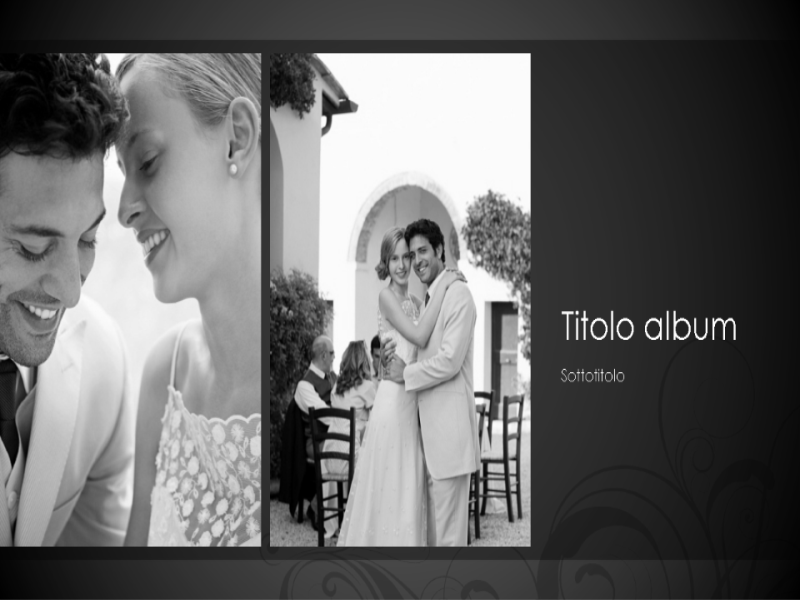 Album matrimonio, tema barocco in bianco e nero (widescreen) Album matrimonio, tema barocco in bianco e nero (widescreen)