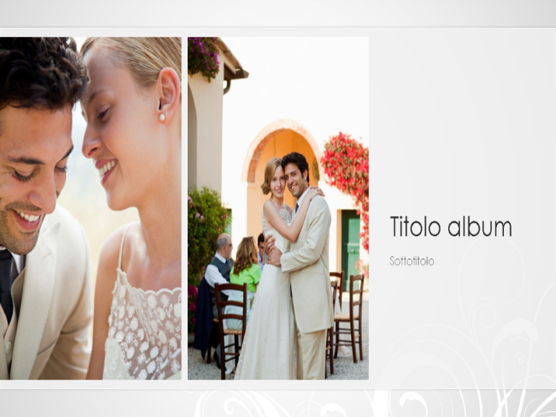 Album fotografico Matrimonio, design barocco argento (widescreen) Album fotografico Matrimonio, design barocco argento (widescreen)