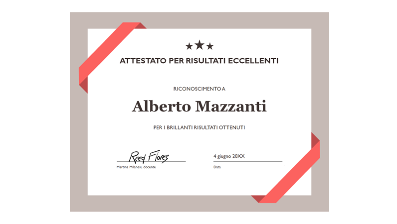 Attestato per risultati eccellenti (bordo blu formale) Attestato per risultati eccellenti (bordo blu formale)