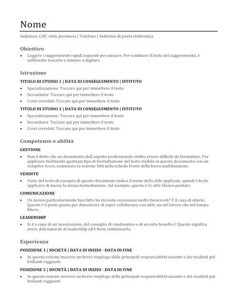Curriculum funzionale Curriculum funzionale