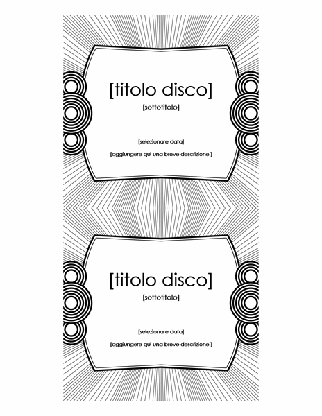 Etichetta per inserto CD (compatibile con Avery 5693) Etichetta per inserto CD (compatibile con Avery 5693)