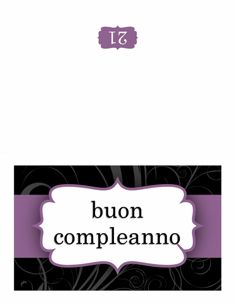 Biglietto di compleanno (schema con nastro viola) Biglietto di compleanno (schema con nastro viola)