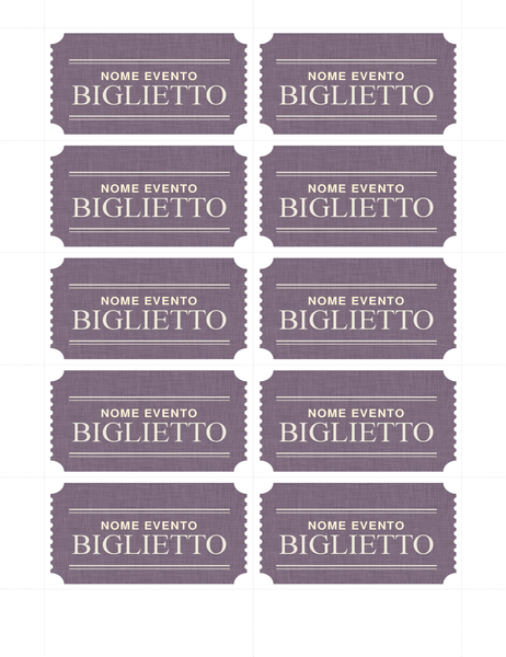 Biglietti standard (10 per pagina) Biglietti standard (10 per pagina)