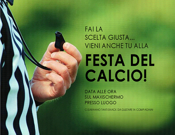 Volantino per festa calcistica Volantino per festa calcistica