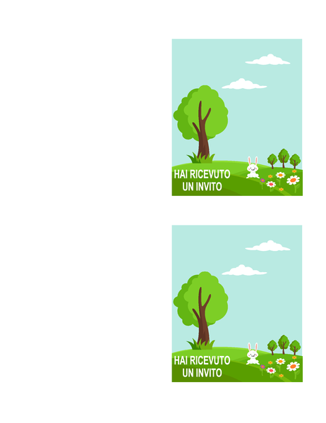 Inviti per festa di primavera (2 per pagina, compatibile con Avery 5315 e simili) Inviti per festa di primavera (2 per pagina, compatibile con Avery 5315 e simili)