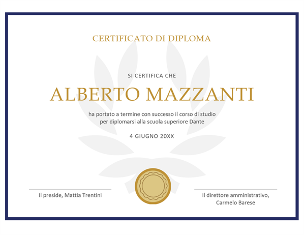 scaricare fac simile attestato