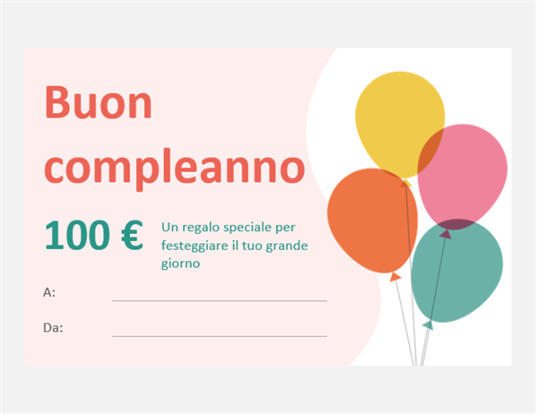 Biglietto Di Buono Regalo Per Compleanno