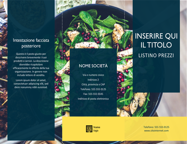 Brochure con listino prezzi (design Ondulazioni) Brochure con listino prezzi (design Ondulazioni)