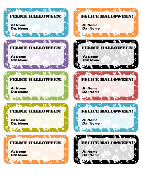 Etichette per Halloween (10 per pagina) Etichette per Halloween (10 per pagina)