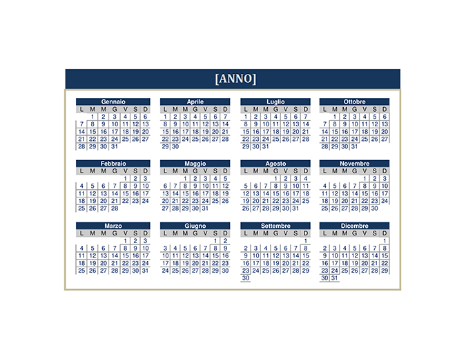 Calendario (qualsiasi anno) Calendario (qualsiasi anno)
