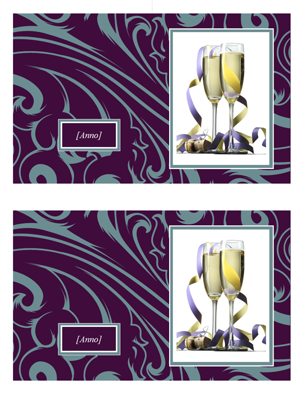 Eleganti biglietti fotografici (riccioli azzurri su viola, 2 per pagina) Eleganti biglietti fotografici (riccioli azzurri su viola, 2 per pagina)