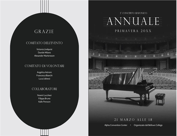 Programma di concerto Programma di concerto