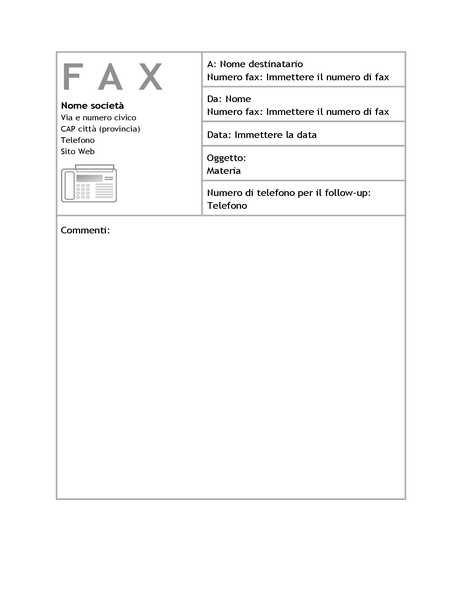 copertina fax da scaricare gratis