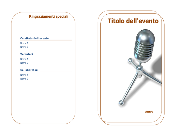 Programma eventi (piegatura centrale) Programma eventi (piegatura centrale)