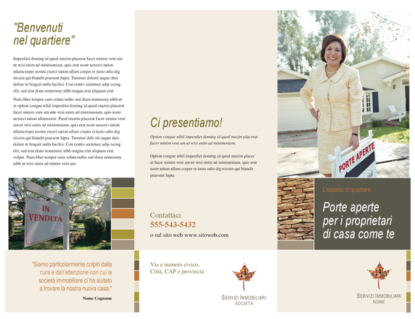 Brochure per agenzia immobiliare (pieghevole) Brochure per agenzia immobiliare (pieghevole)