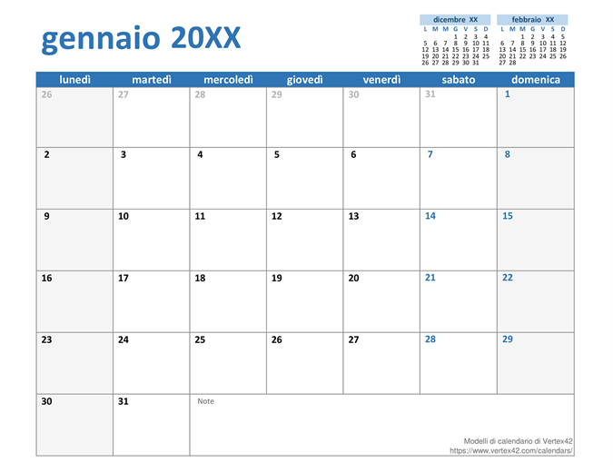 Calendario annuale personalizzato Calendario annuale personalizzato