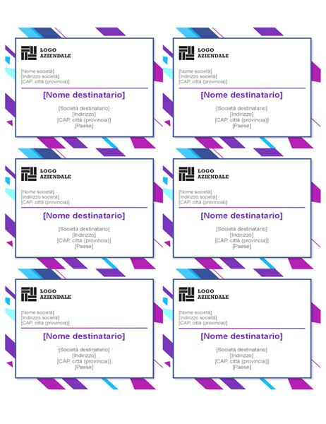 Etichette grafiche viola (6 per pagina) Etichette grafiche viola (6 per pagina)