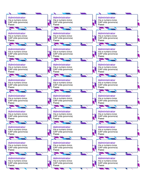 Etichette grafiche viola (30 per pagina) Etichette grafiche viola (30 per pagina)