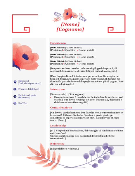 Cv met roze bloemen Cv met roze bloemen